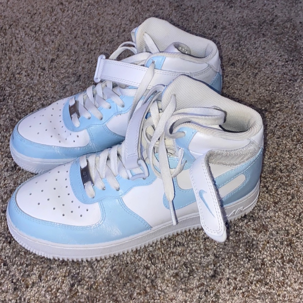custom nike air force 1 mid (used) women’s 8 6.5y